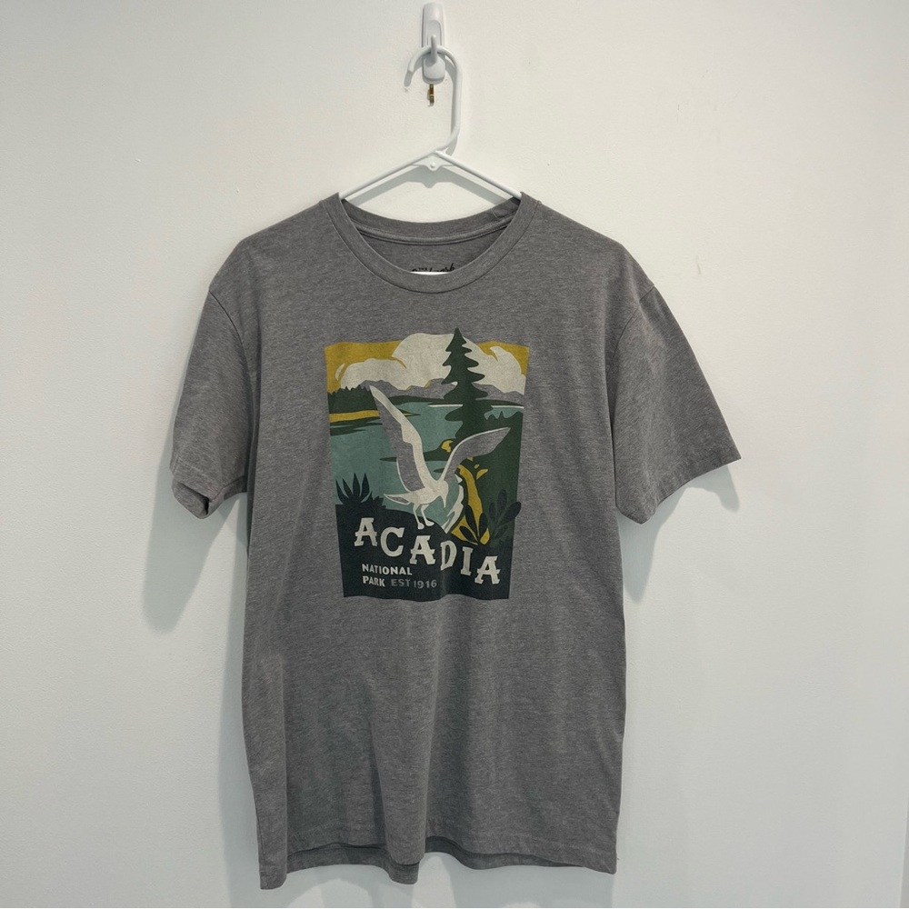 LANDMARK PROJECT Gray Acadia National Park Graphic T-Shirt Ocean | Women’s Large